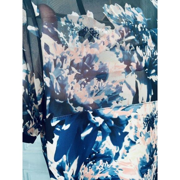 Catherine Catherine Malandrino Sz6 Floral Sheath Dress Blue Black Watercolor - Picture 10 of 10